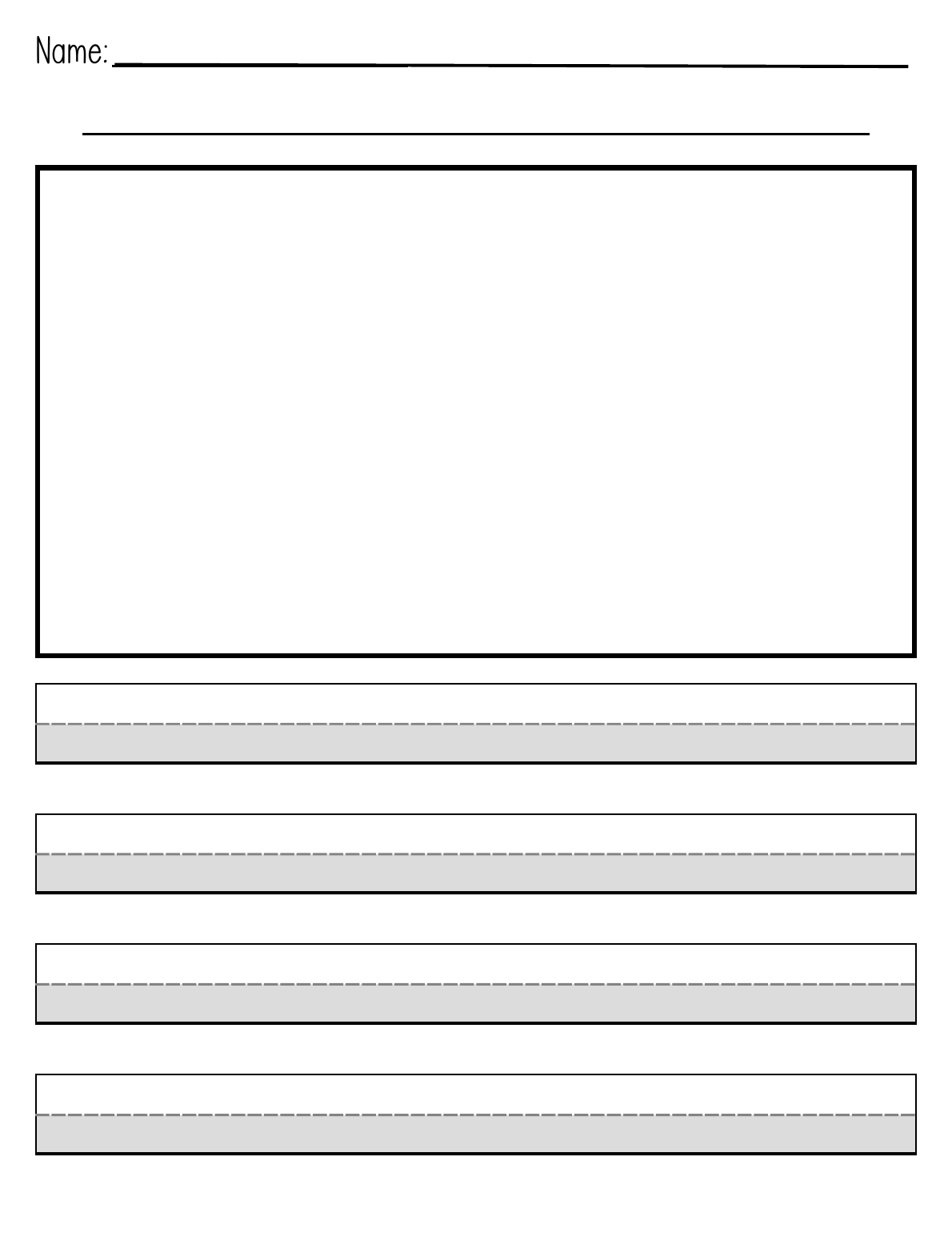Preview of Kindergarten writing paper - portrait with drawing space