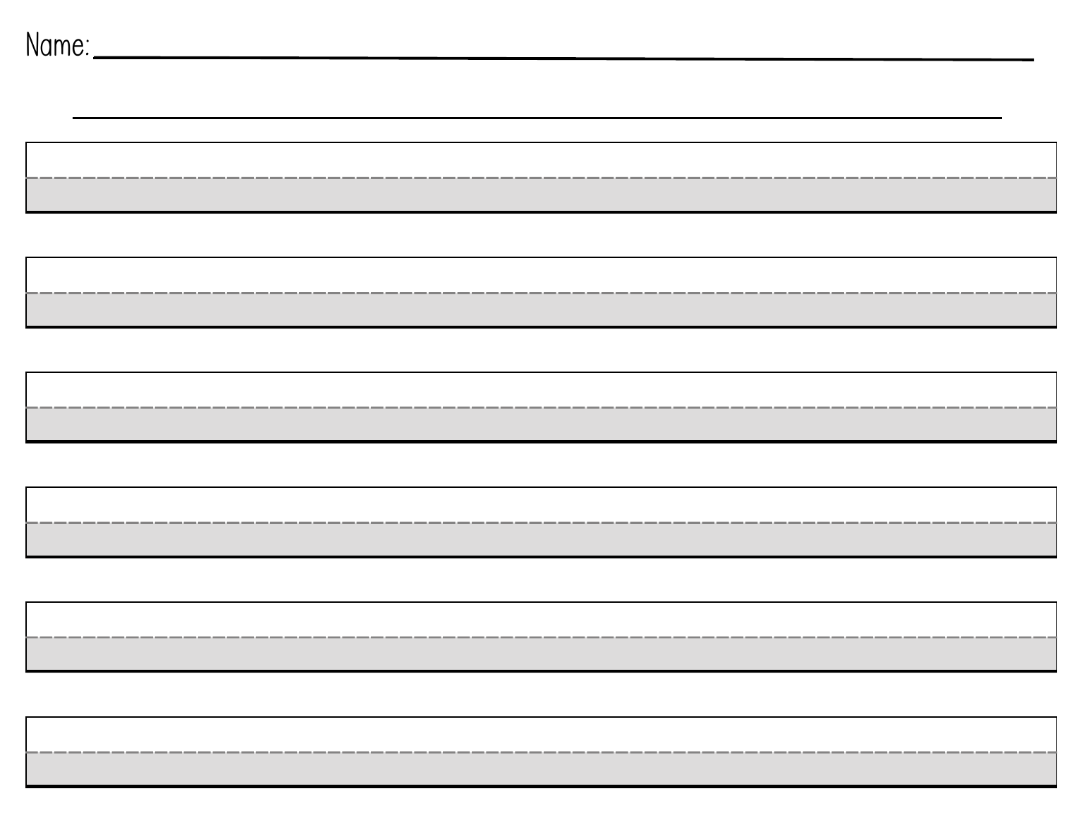 Preview of Kindergarten writing paper - portrait writing only (option 2)