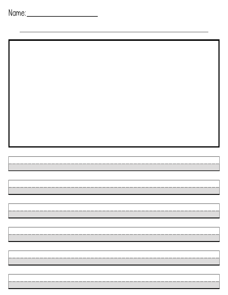 Preview of Grade 1 writing paper - portrait with drawing space