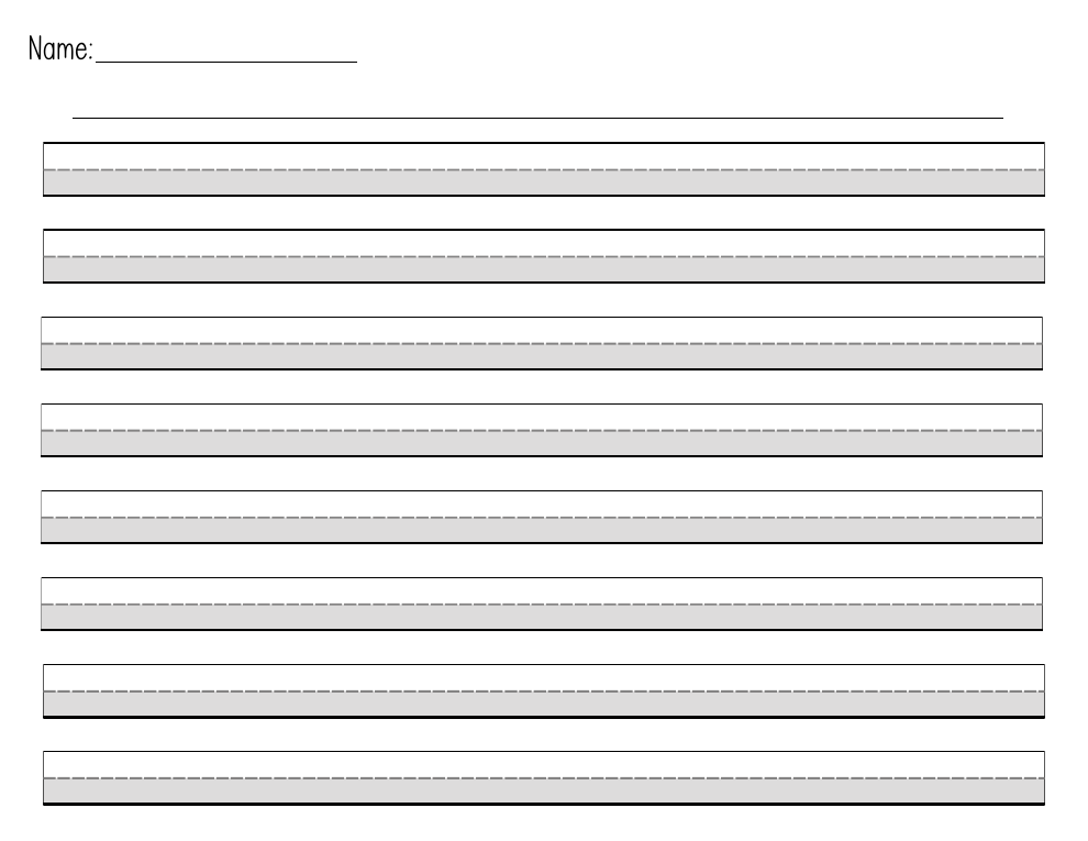Preview of Grade 1 writing paper - landscape writing only