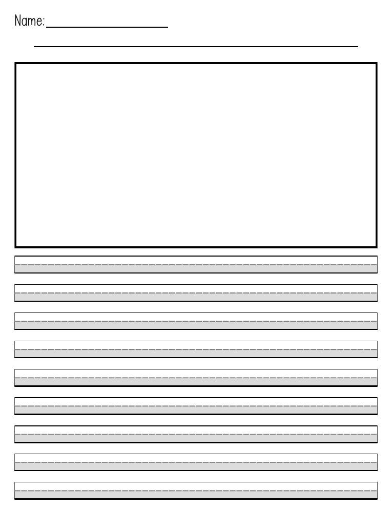 Preview of Grade 2 writing paper - portrait with drawing space